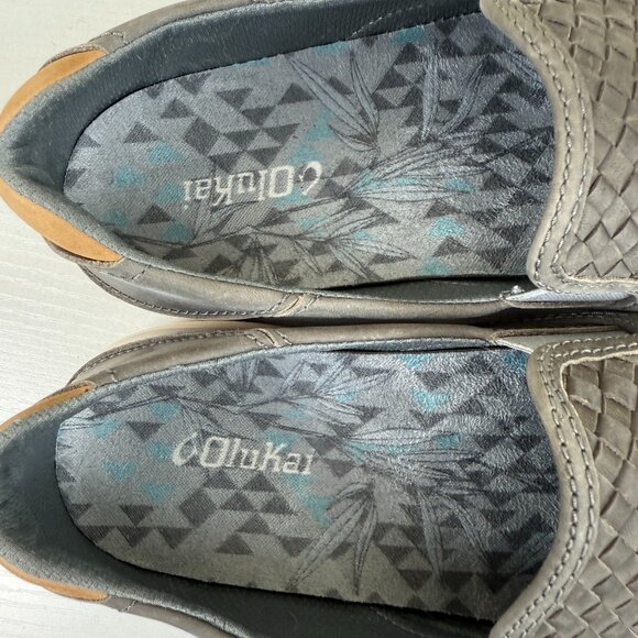 EUC Olukai Lae'ahi Lauhala woven Leather Slip On Shoes - Picture 8 of 12